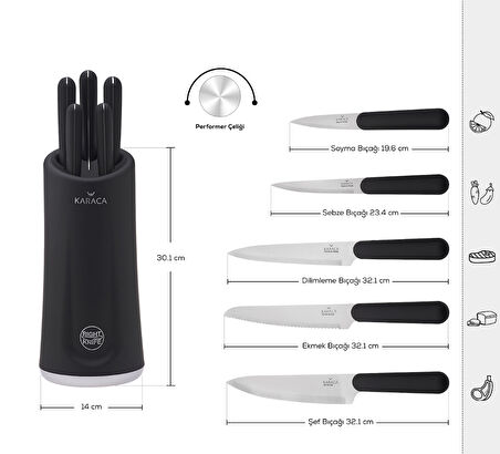 Karaca Right Knife Soft Touch 6 Parça Bıçak Seti