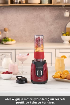 Karaca Blendfit Go Personal 550 W Red Kişisel Smoothie Blender KUTUSUZ TEŞHİR