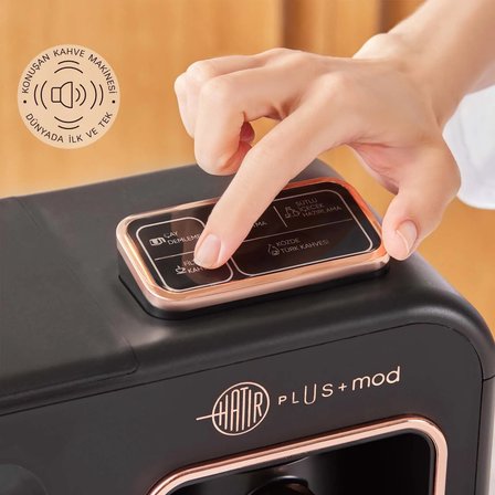 Karaca Hatır Plus 5 in 1 Konuşan Közde ve Sütlü Türk Kahvesi ve Filtre Kahve Makinesi Black Copper