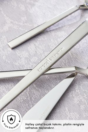Karaca 316 Premium Halley Platin 12 Kişilik 84 Parça Çatal Kaşık Bıçak Takımı