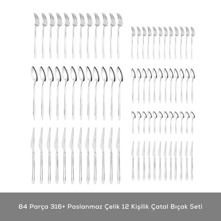 Karaca Red Carpet Collection 316 Premium Stark Platin 12 Kişilik 84 Parça Çatal Kaşık Bıçak Takımı