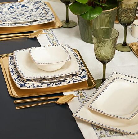 Karaca Massimo Cream 60 Parça 12 Kişilik Porselen Yemek Takımı