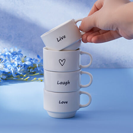 Karaca Lovely Laugh 4 Kişilik Espresso Kahve Seti 100 Ml