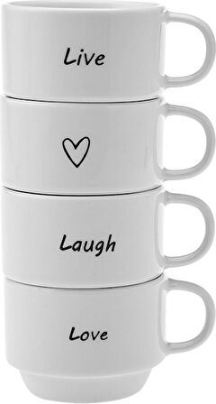 Karaca Lovely Laugh 4 Kişilik Espresso Kahve Seti 100 Ml