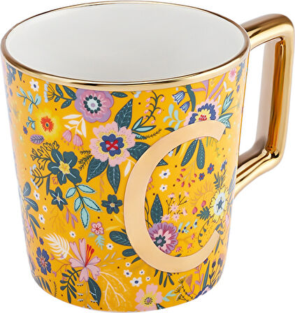 Karaca Flower C Harfli Kupa 350 ml