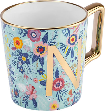 Karaca Flower N Harfli Kupa 350 Ml