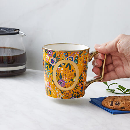 Karaca Flower O Harfli Kupa 350 ml