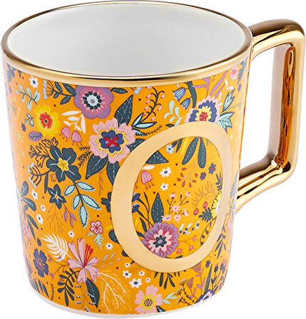 Karaca Flower O Harfli Kupa 350 ml