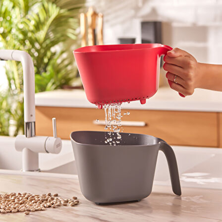 Karaca Nell Gray Red 2li Süzgeç