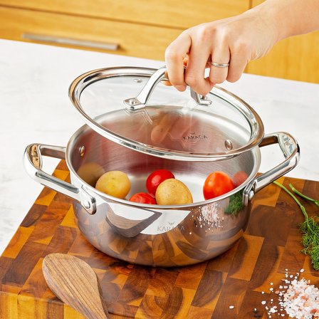 Karaca Powersteel 3Ply 316+ İndüksiyon Tabanlı Çelik Petekli Tencere 20 Cm