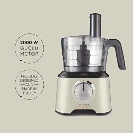 Karaca Mastermaid Power Multifunctional 10 In 1 Soft Cream Mutfak Robotu, Blender Seti 2000w