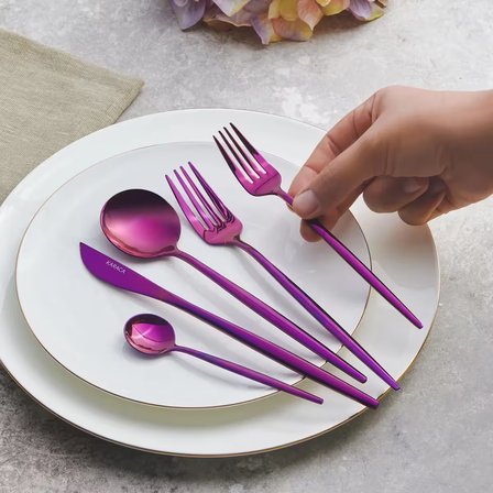 Karaca Orion 30 Parça 6 Kişilik Çatal Kaşık Bıçak Takımı Purple