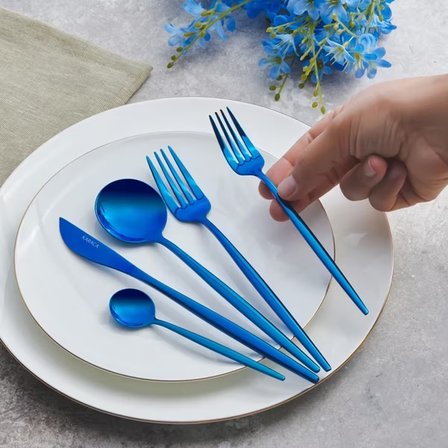Karaca Orion 30 Parça 6 Kişilik Çatal Kaşık Bıçak Takımı Blue
