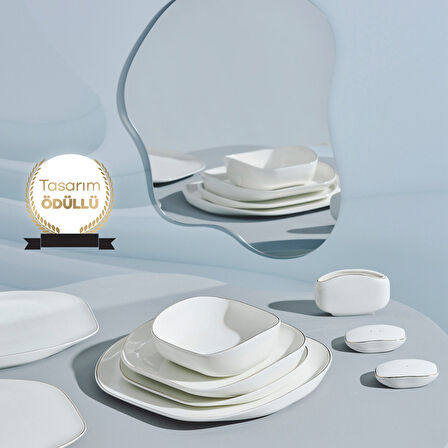 Karaca Stream Bone Plato 59 Parça 12 Kişilik Yemek Takımı Gold