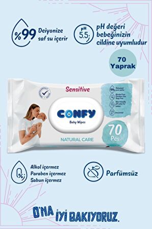 Sensitive Bebeklere Özel Islak Mendil 70 Yaprak