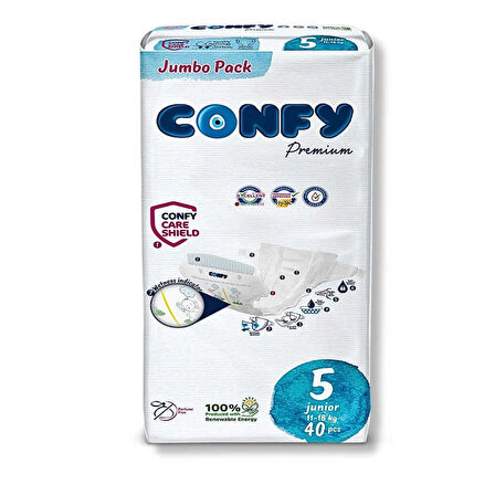 Confy Premium 5 Numara Bebek Bezi Junior 11 - 18 KG 40 Adet