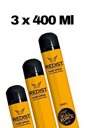 Redist Full Force Saç Spreyi 400 ml 3 Adet