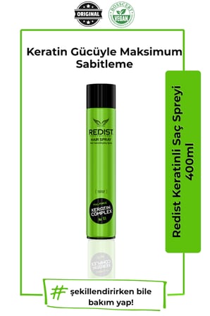 Redist Keratin Saç Spreyi 400 ML | Keratin Bakımı ile Güçlü Sabitleme, Doğal Parlaklık ve Uzun Süre Kalıcı Şekillendirme