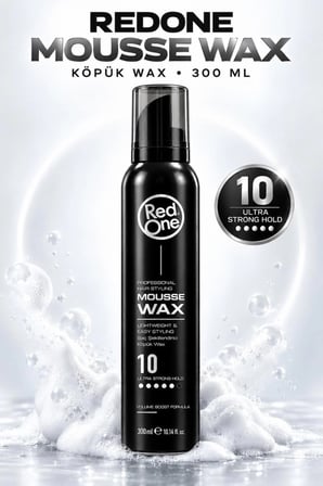 Redone Profesyonel Hair Styling Mousse Wax Ultra Strong Hold No:10 & Ultra Güçlü Tutuşlu Köpük Wax 300 ML