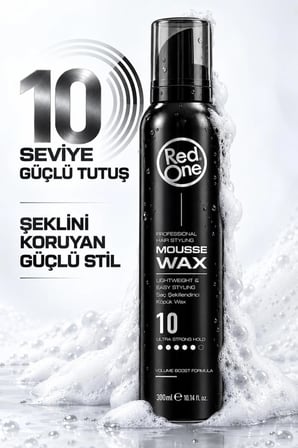 Redone Profesyonel Hair Styling Mousse Wax Ultra Strong Hold No:10 & Ultra Güçlü Tutuşlu Köpük Wax 300 ML