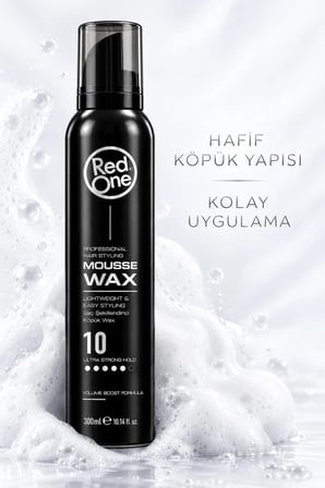 Redone Profesyonel Hair Styling Mousse Wax Ultra Strong Hold No:10 & Ultra Güçlü Tutuşlu Köpük Wax 300 ML