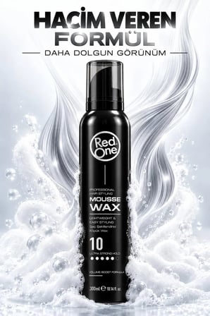 Redone Profesyonel Hair Styling Mousse Wax Ultra Strong Hold No:10 & Ultra Güçlü Tutuşlu Köpük Wax 300 ML