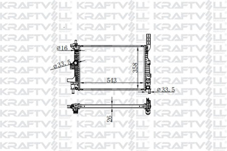 Ford Motor Su Radyatoru (brazıng) Fucus 1.5 - 1.6 Tdci 11> Yeni Connect 14> 1.5 - 1.6 Tdci Olcu: (545 X 3 - Kraftvoll 08040069