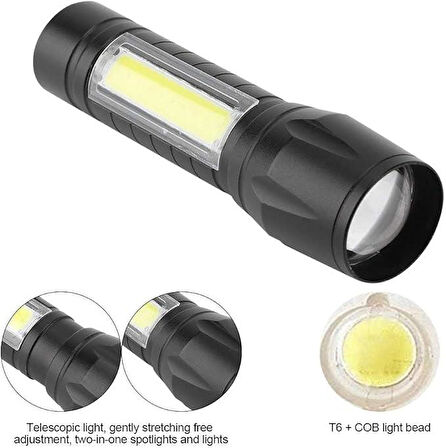 WellHise 511 Led El Feneri Şarj Edilebilir Type-C Mini El Feneri Ultra Parlak Taşınabilir Küçük Lamba Yüksek Güçlü