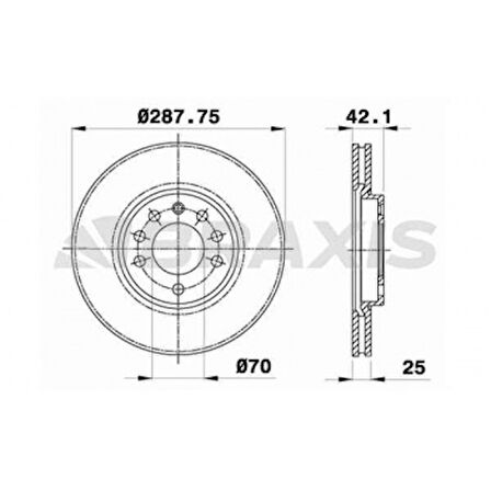 Opel On Fren Aynası Havalı Calıbra 2.0t / 2.5 V6 92 96 Vectra B 2.0i / 2.5i / 2.5i V6 95> - Braxıs Ae0082