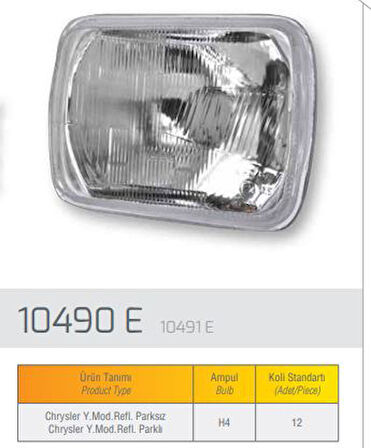 Chrysler Truck Far Parksız H4 Dodge 250 L300 - Farba 10490d