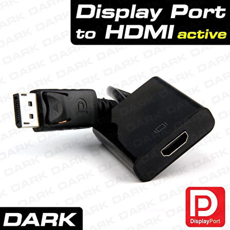 Dark Display Port to HDMI 4K Ultra HD, Altın Uçlu, Tak Çalıştır, Aktif Dönüştürücü (DK-HD-ADPXHDMIAC)
