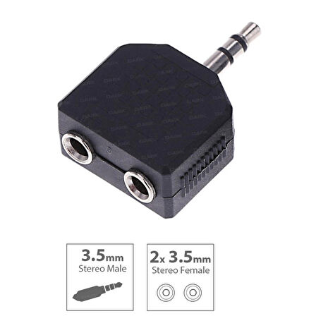 Dark DK-CB-AU35X235 3.5mm to 2 x 3.5mm Erkek-Dişi Stereo Dönüştürücü Adaptör