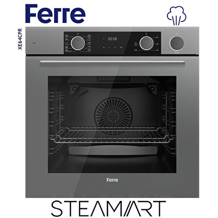 Ferre STEAMART SS Serisi Gri Set (SS208 + XE64CPR +D065 ) - Kare Emaye Izgara