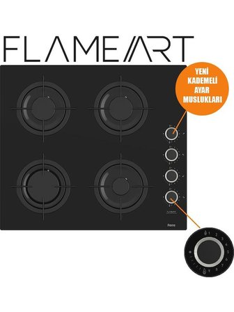 Ferre Steamart-Fryart-Sılentart Serisi Siyah Set (CS205-FA + QEP64CS +D077-SA ) - Emaye Izgara / Kademeli Musluk