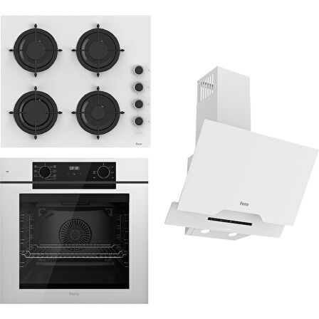 Ferre Steamart-Fryart-Sılentart Serisi Beyaz Set (CS206-FA + QEP63CB +D064-SA) - Emaye Izgara