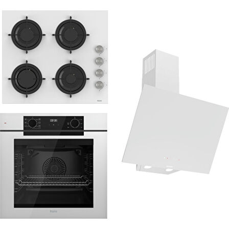 Ferre Steamart-Fryart-Sılentart Serisi Beyaz Set (CS206 + QEP63CB +D078-SA) - Emaye Izgara