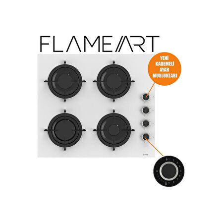 Ferre Flowart-Sılentart Serisi Beyaz Set (CS206-FA + QBL63CB +D078-SA) - Emaye Izgara