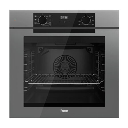 Ferre Fryart-Sılentart Serisi Gri Set (SS038 + QEP63CPR +D079-SA) - Döküm Izgara / 75 cm Ocak