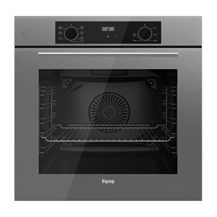 Ferre FLOWART-SILENTART Serisi Gri Set (ED078 + QBL63CPR +D079-SA) - Döküm Izgara / 67 cm Ocak