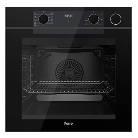Ferre Artline Fryart & SteamArt Qep64CS Siyah Cam Ankastre Fırın