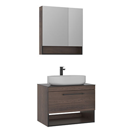 Orka Knidos 90 Cm Banyo Dolabı Takımı Ayna Kapakli Navaro