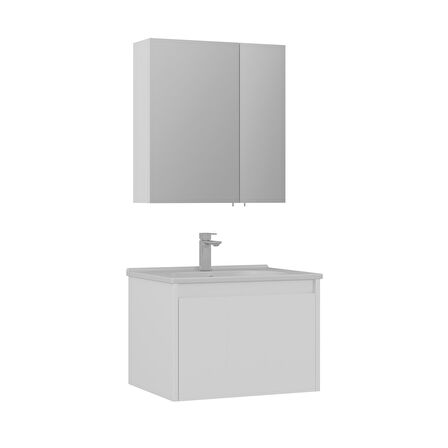 Orka Likya 65 Cm Banyo Dolabı Takımı Mat Beyaz