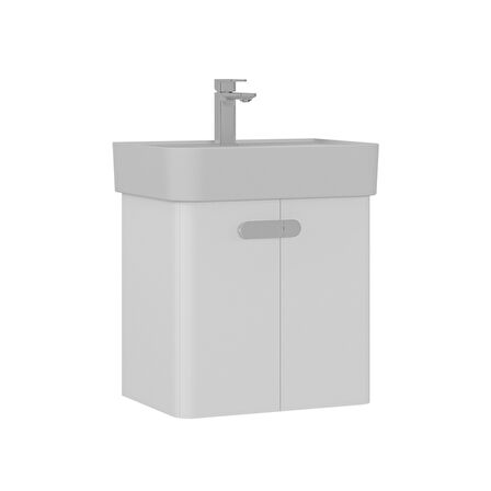 Orka Orbit 55 Cm Banyo Alt Dolabı Lavabo Dahil Parlak beyaz