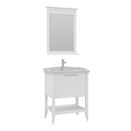 Orka Bastle 65 Cm Banyo Dolabı Takımı Mat beyaz