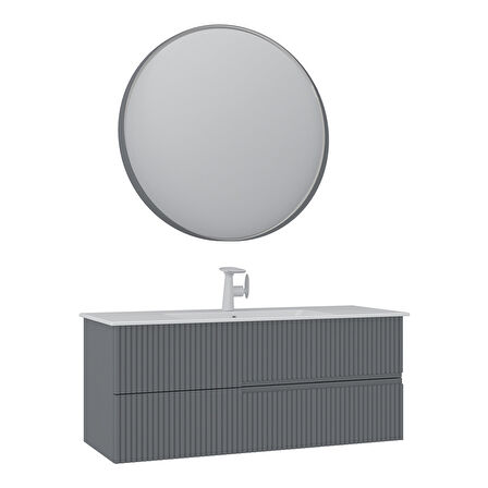 Orka Moonlight 120 Cm Banyo Dolabı Takımı Mat Gri