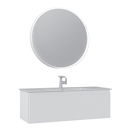 Orka Moonlight 120 Cm Tek Çekmeceli Takım+Lavabo Mat Beyaz
