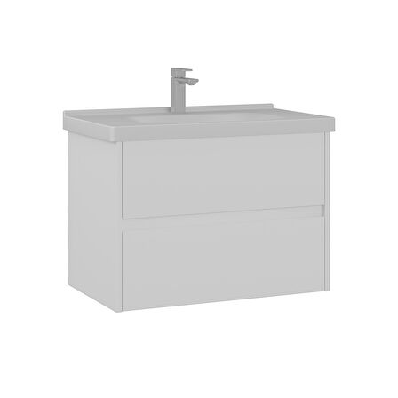 Orka Duden 80 Cm Banyo Alt Dolabı Lavabo Dahil Çekmeceli  Hg Beyaz