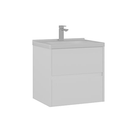 Orka Duden 65 Cm Banyo Alt Dolabı Lavabo Dahil Çekmeceli  Hg Beyaz