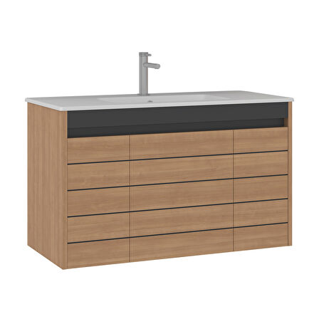 Orka Ricato 100 Cm Banyo Alt Dolabı Lavabo Dahil Morgana Kiraz