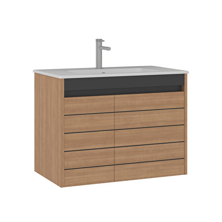 Orka Ricato 80 Cm Banyo Alt Dolabı Lavabo Dahil Morgana Kiraz